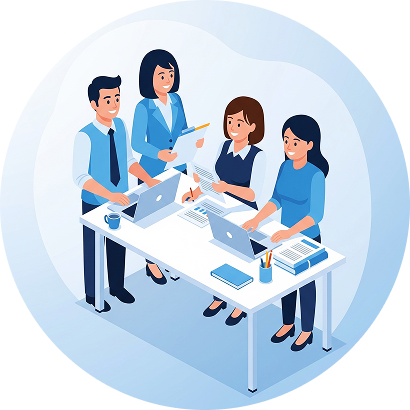 Équipe de comptables